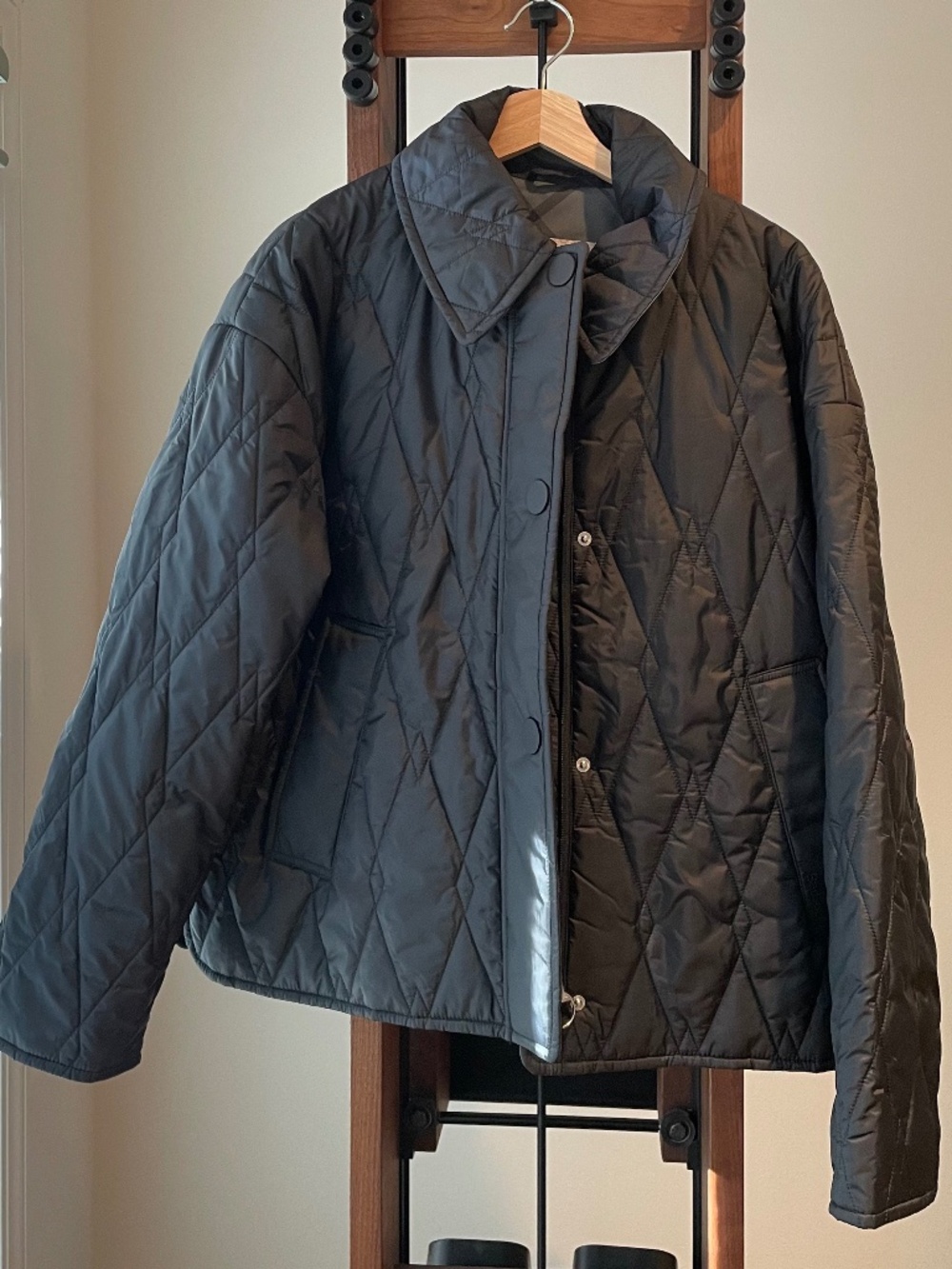 Barbour Bernadette Quilted Jacket US 12 Black (Fits Large to X-Large)